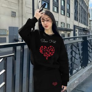 Bộ Nỉ Áo+Chân Váy | Trái Tim 01