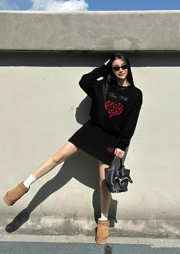 Bộ Nỉ Áo+Chân Váy | Trái Tim 01
