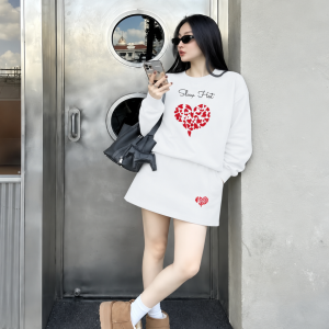 Bộ Nỉ Áo+Chân Váy | Trái Tim 01